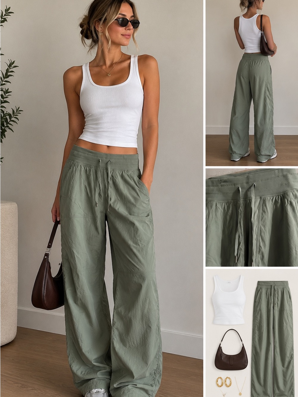 lululemon athletica Dance Studio Mid-RiseSage Green Lightweight Drawstring Pants